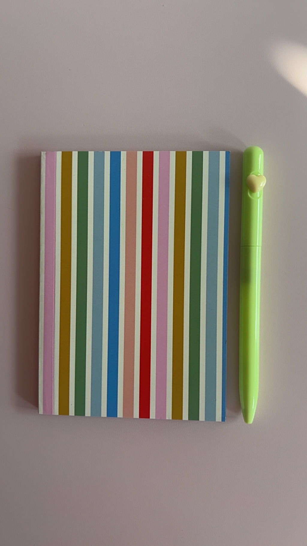 Retro Stripe Pocket Notebook & Pen Set