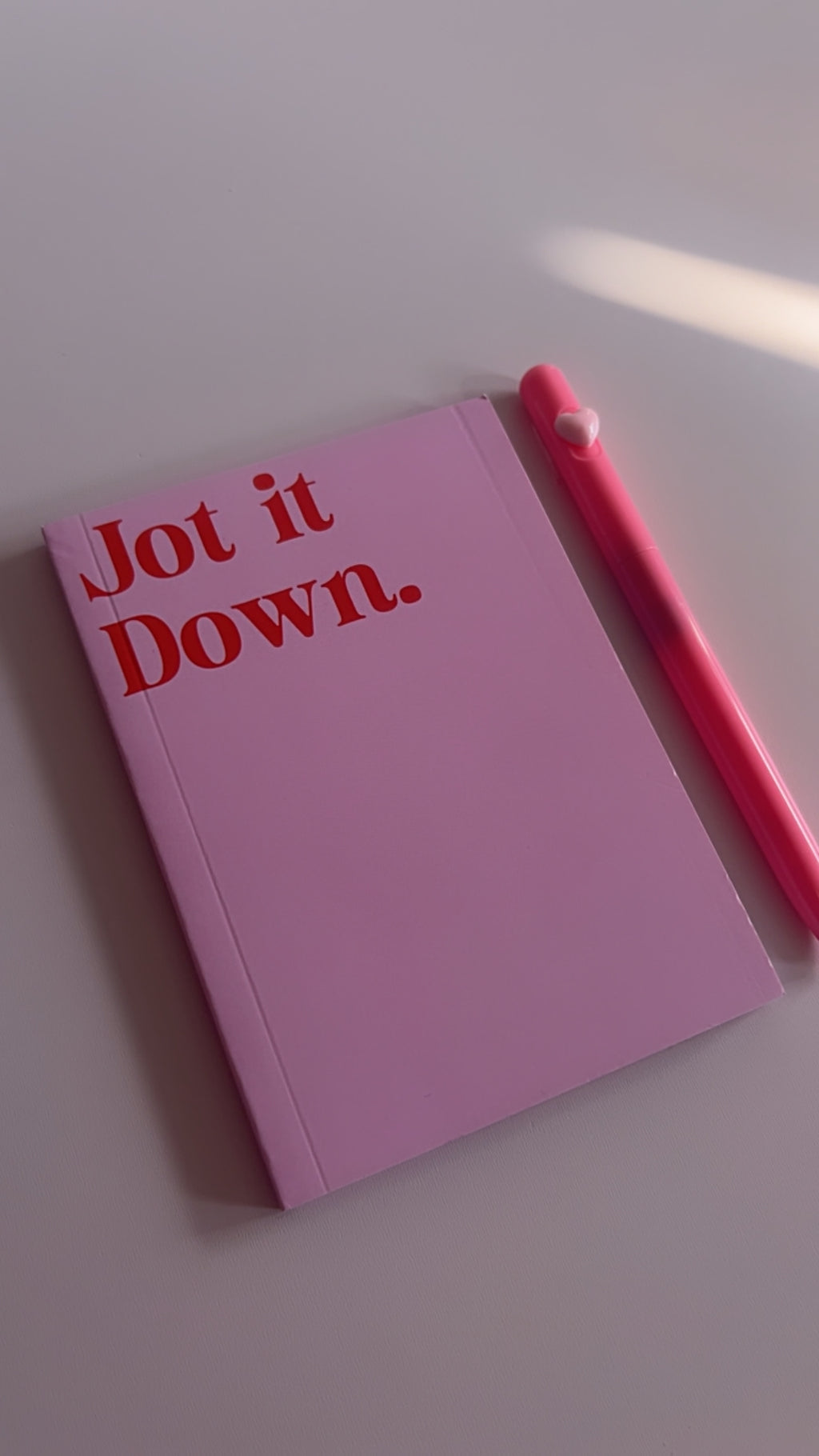 Pink Mini notebook & Heart Pen Set