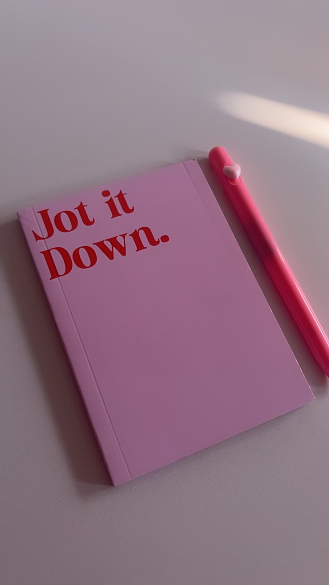 Pink Mini notebook & Heart Pen Set