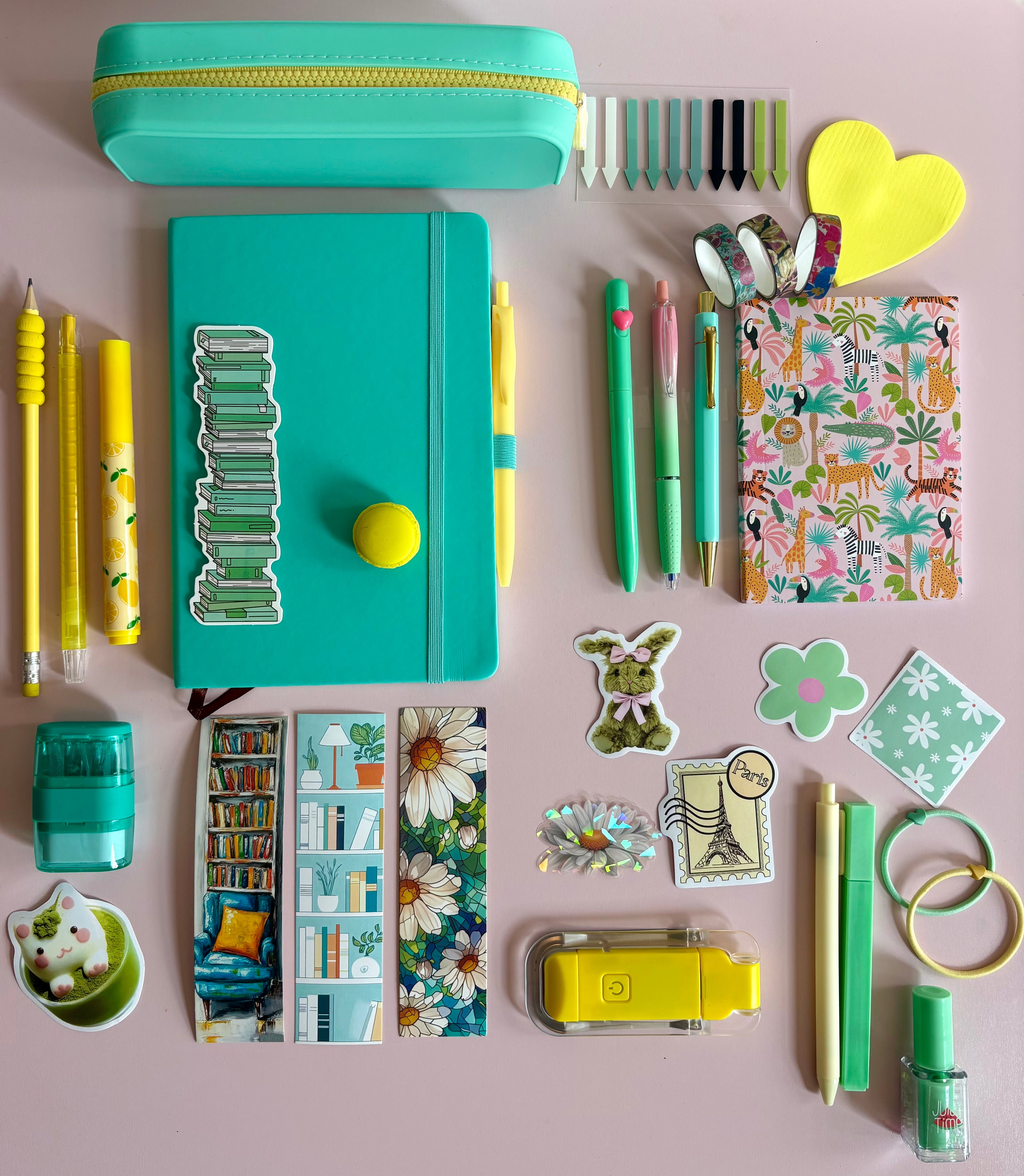 Aurora Stationery Bundle  Mint & Yellow Edition