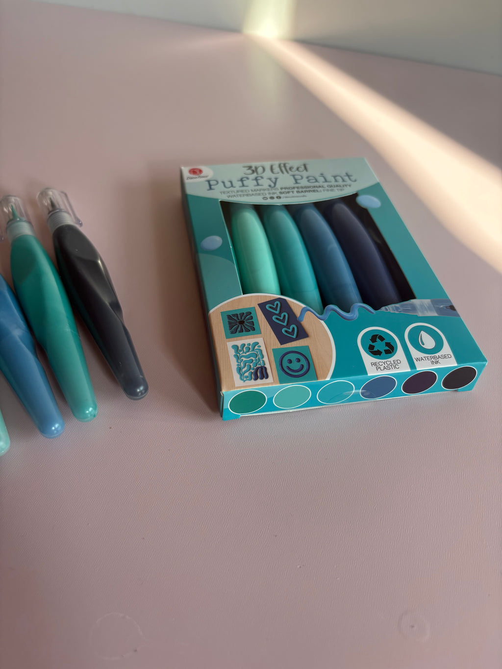 3D Puffy Paint Markers Set – Ocean Tones (Set of 6)
