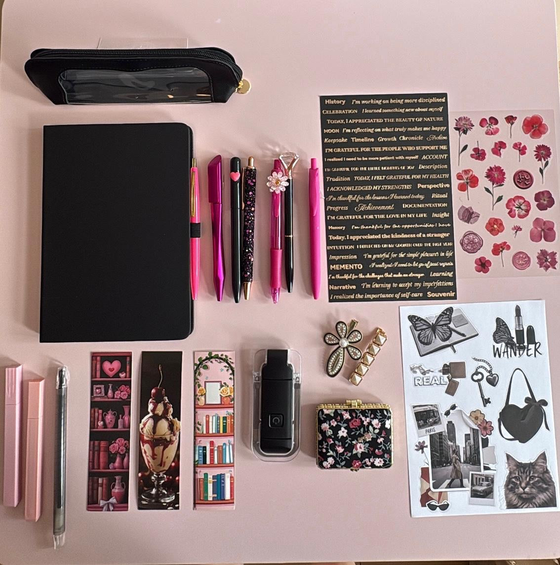🌹 Romance in the Dark Aesthetic Stationery Bundle