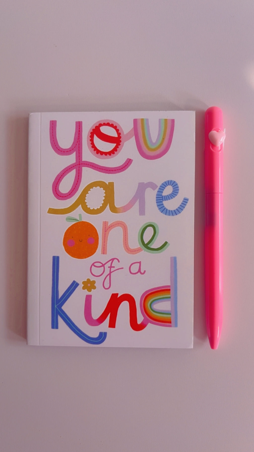 "One Of A Kind" Mini notebook& Heart Pen Set