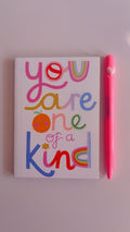 "One Of A Kind" Mini notebook& Heart Pen Set