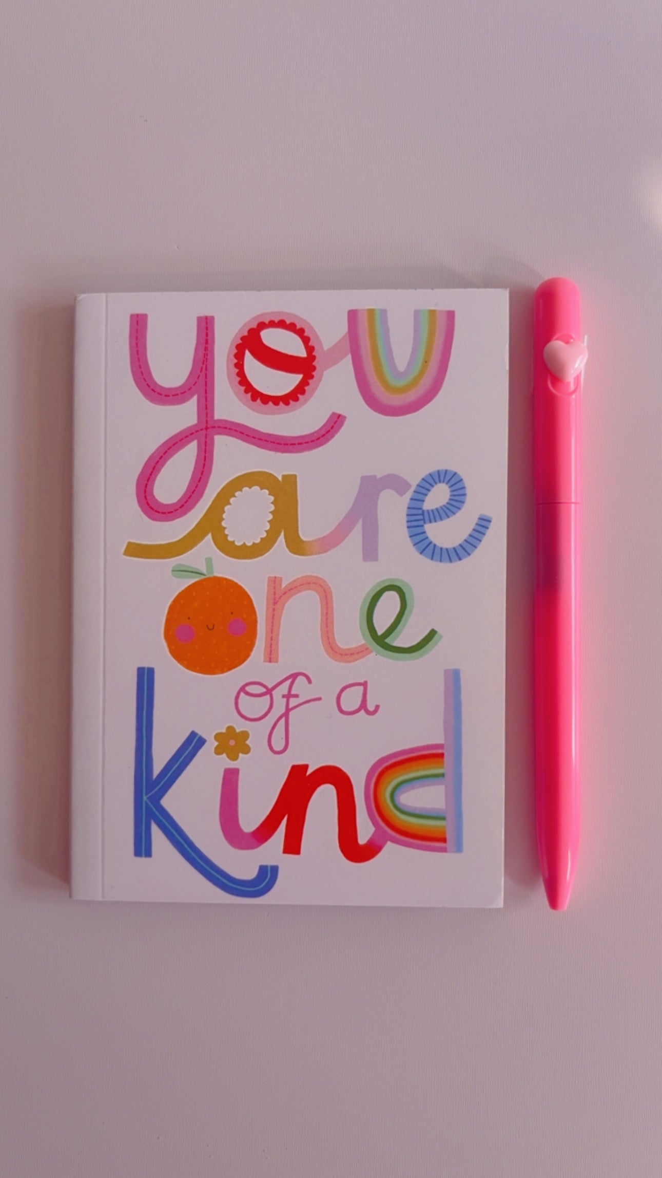 "One Of A Kind" Mini notebook& Heart Pen Set