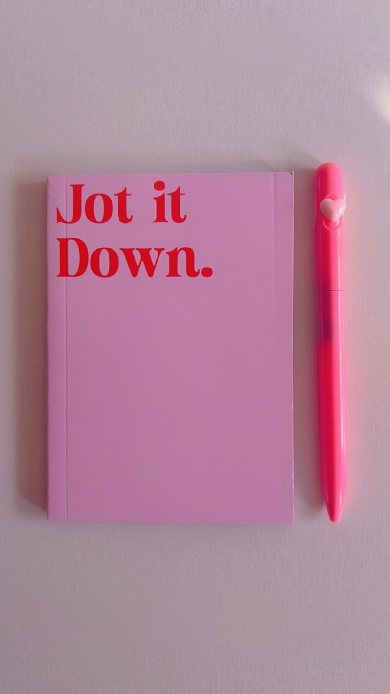 Pink Mini notebook & Heart Pen Set