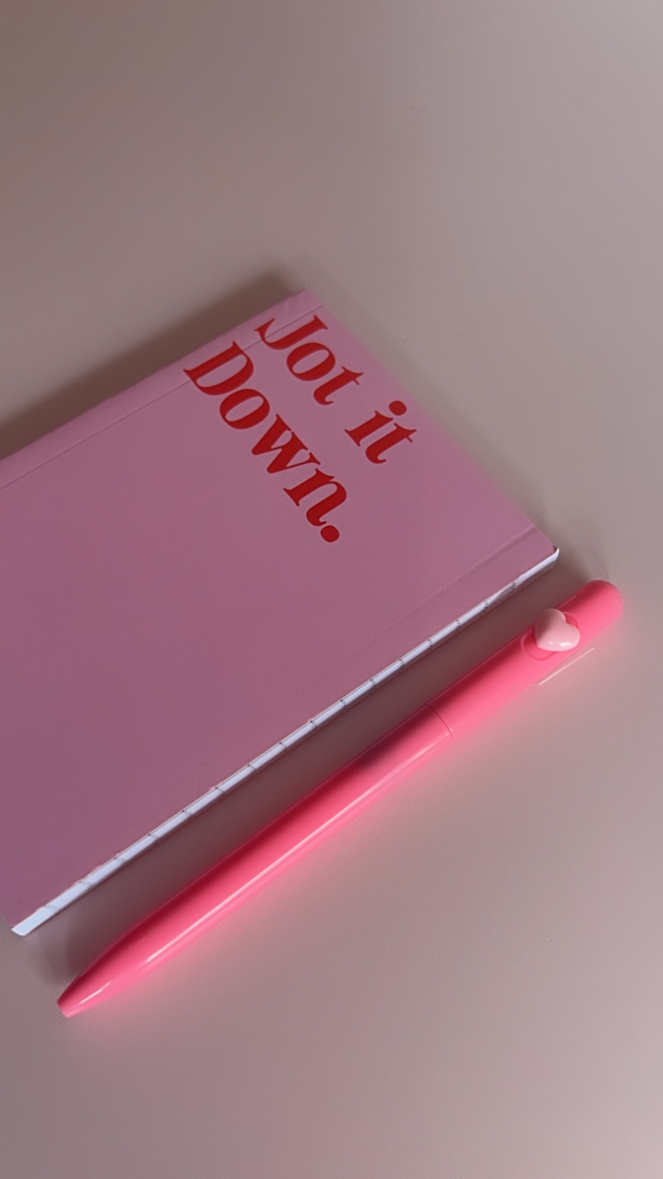 Pink Mini notebook & Heart Pen Set