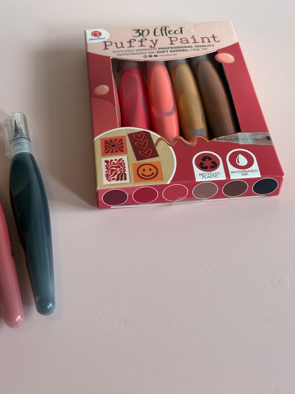 3D Puffy Paint Markers Set – Warm Tones (Set of 6)