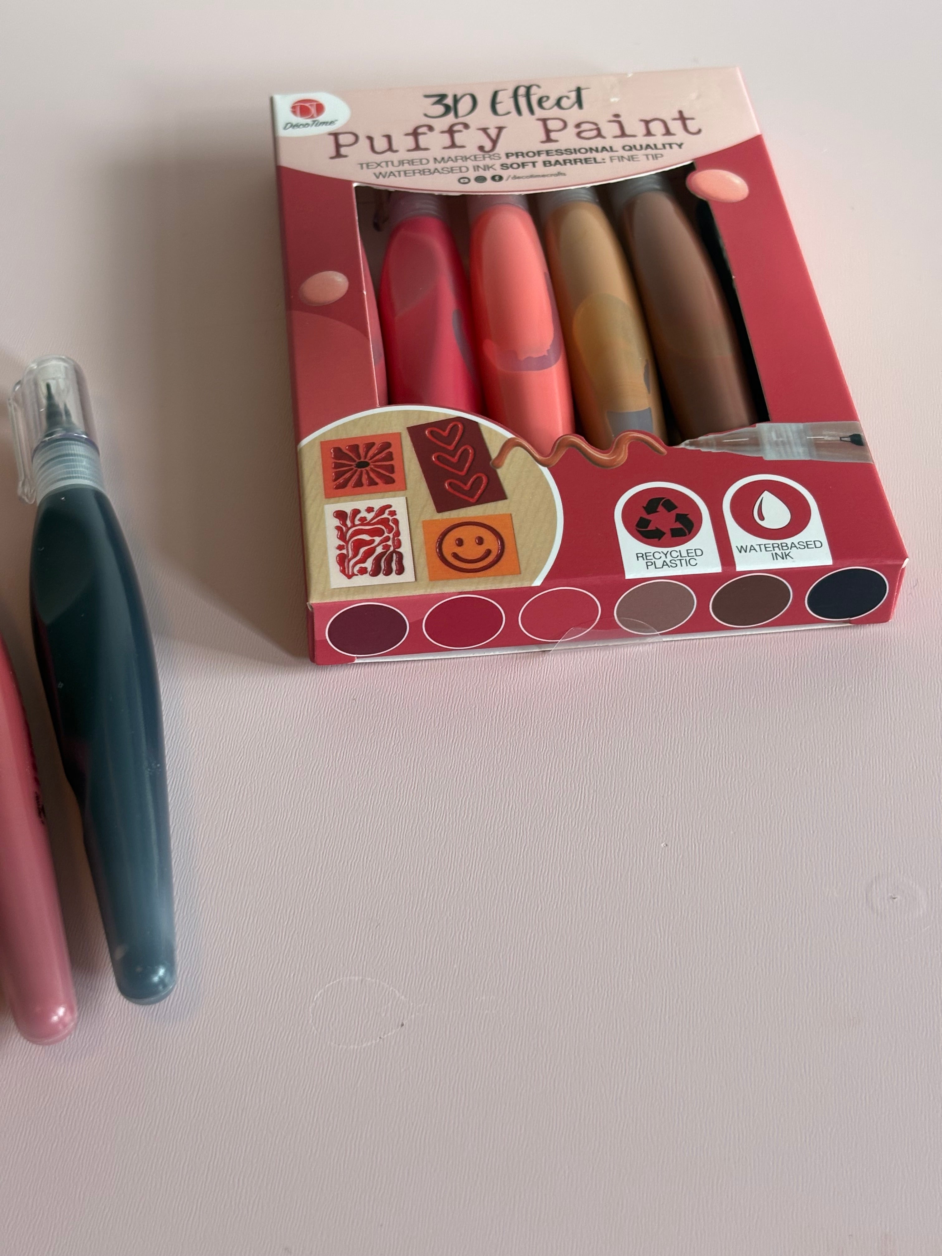 3D Puffy Paint Markers Set – Warm Tones (Set of 6)