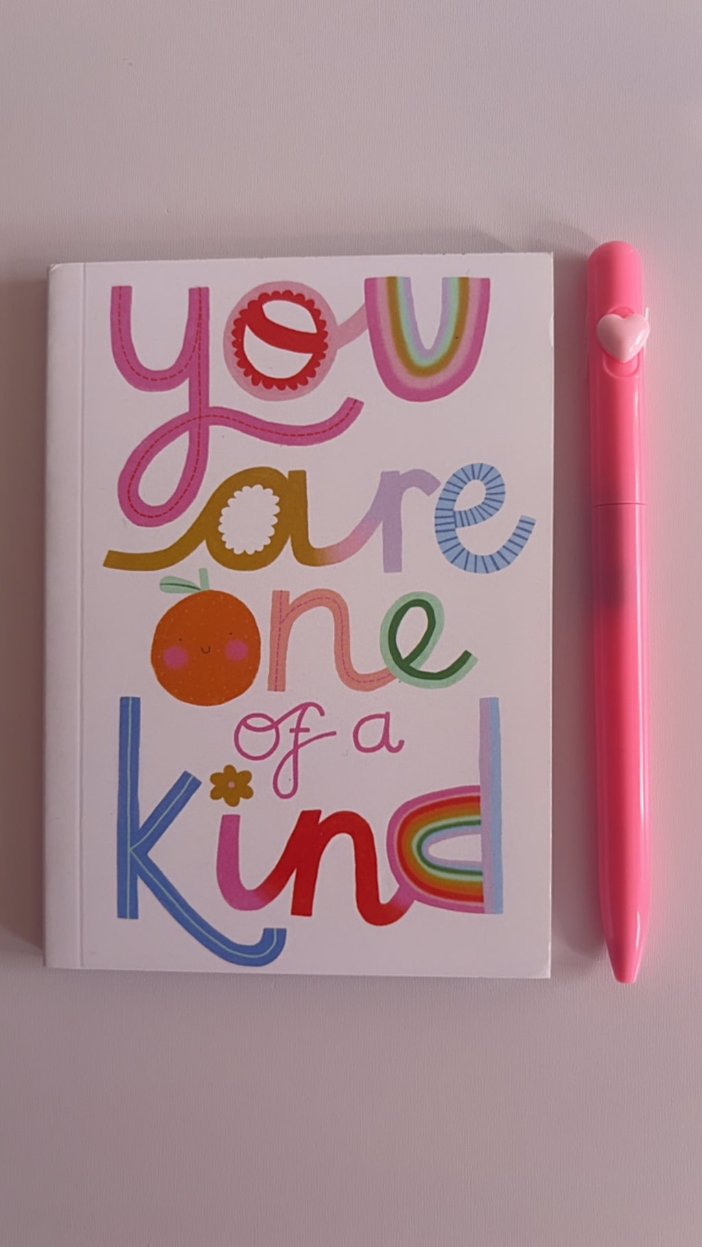 "One Of A Kind" Mini notebook& Heart Pen Set