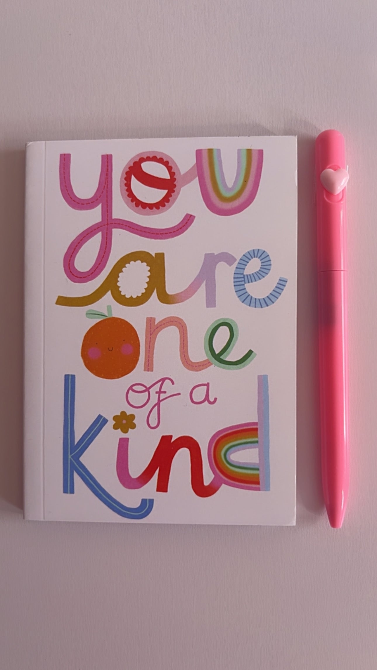 "One Of A Kind" Mini notebook& Heart Pen Set