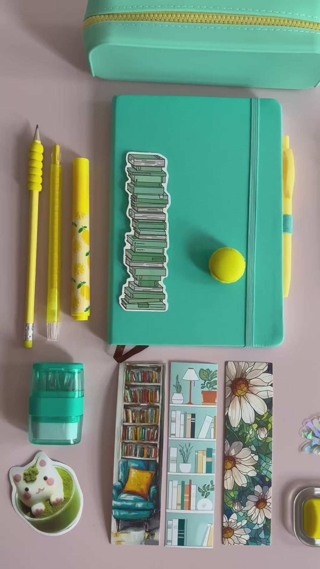 Aurora Stationery Bundle  Mint & Yellow Edition